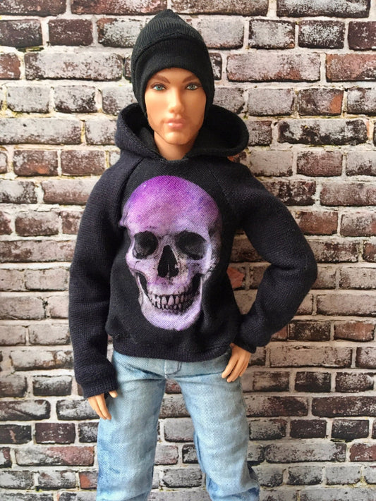 Infinite Skull  Print Hoodie for Ken Doll 1/6-scale, 12 Inch - Bouutique.com