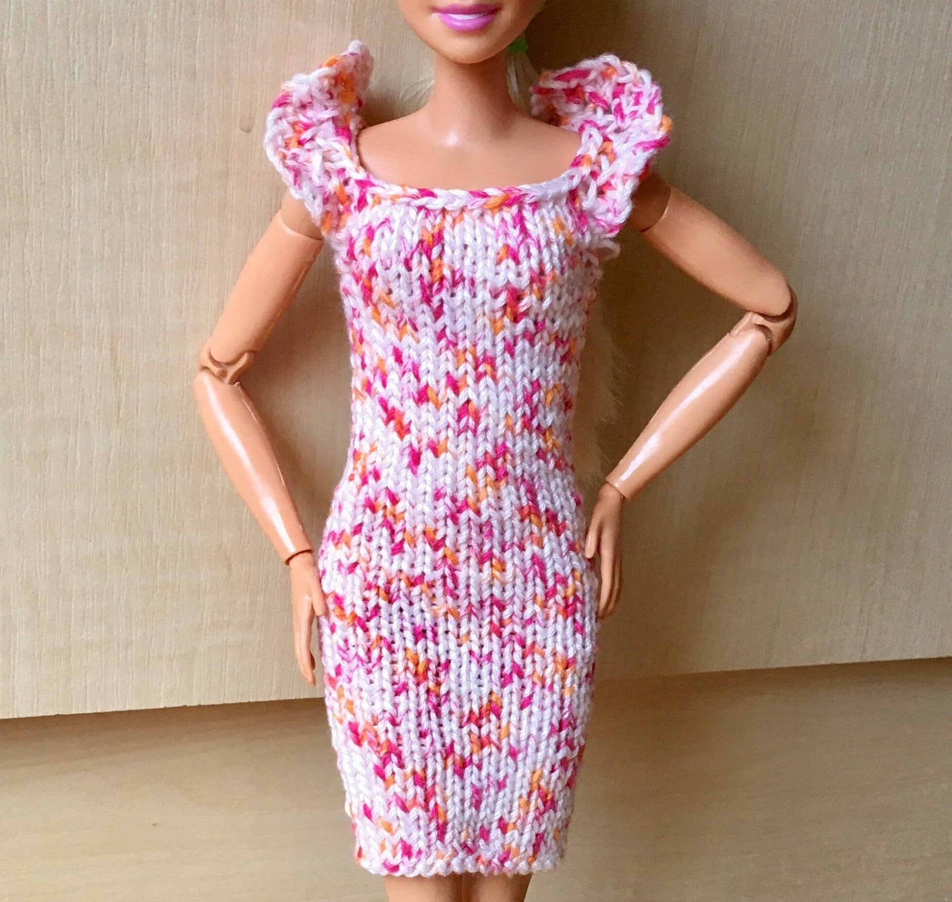 Bloom Knit Frill Shoulder Dress for Doll 1/6-scale, 11.5 Inch - Bouutique.com