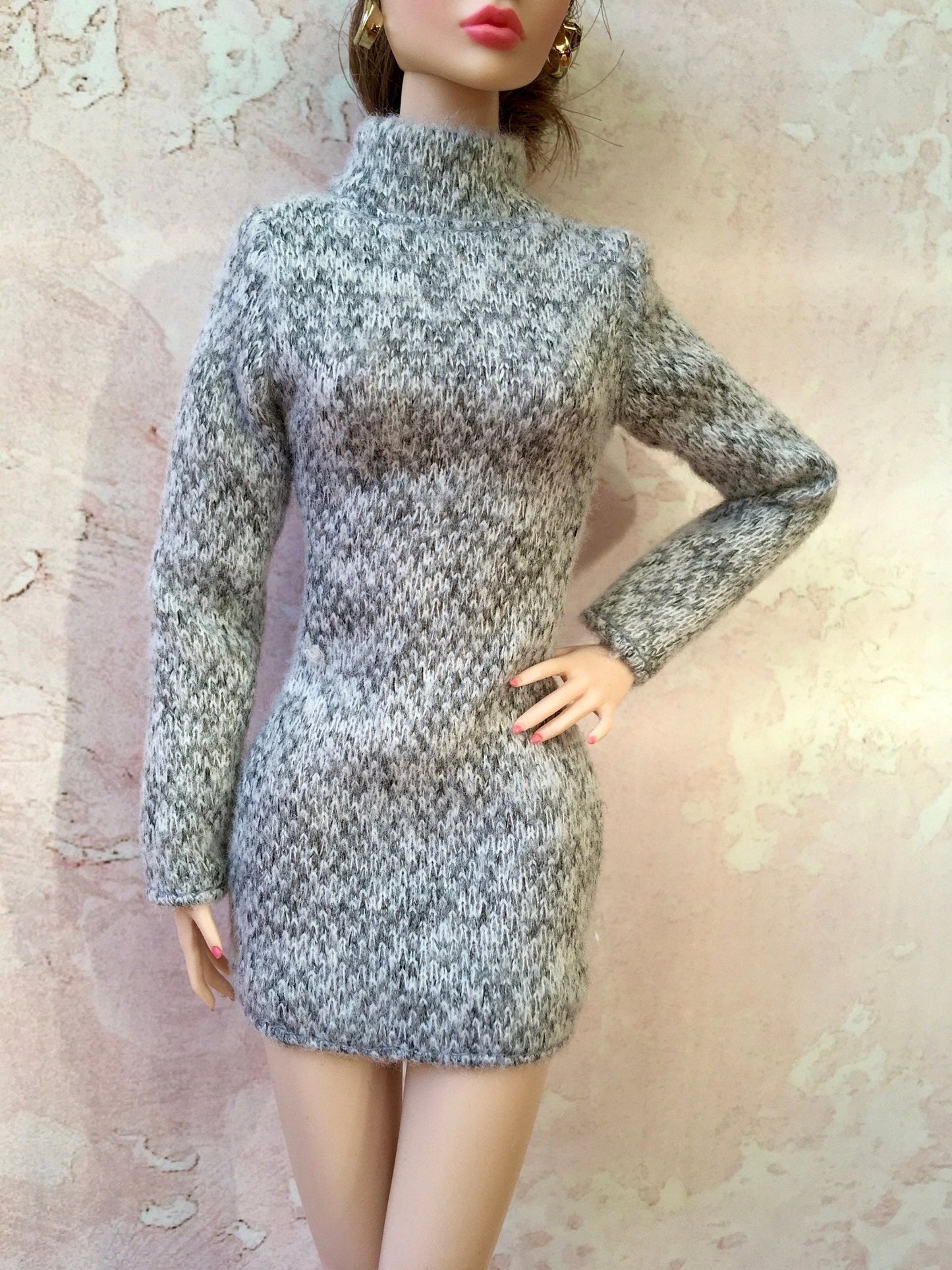 Cozy Knit Turtleneck Dress for Poppy Parker Doll - Bouutique.com