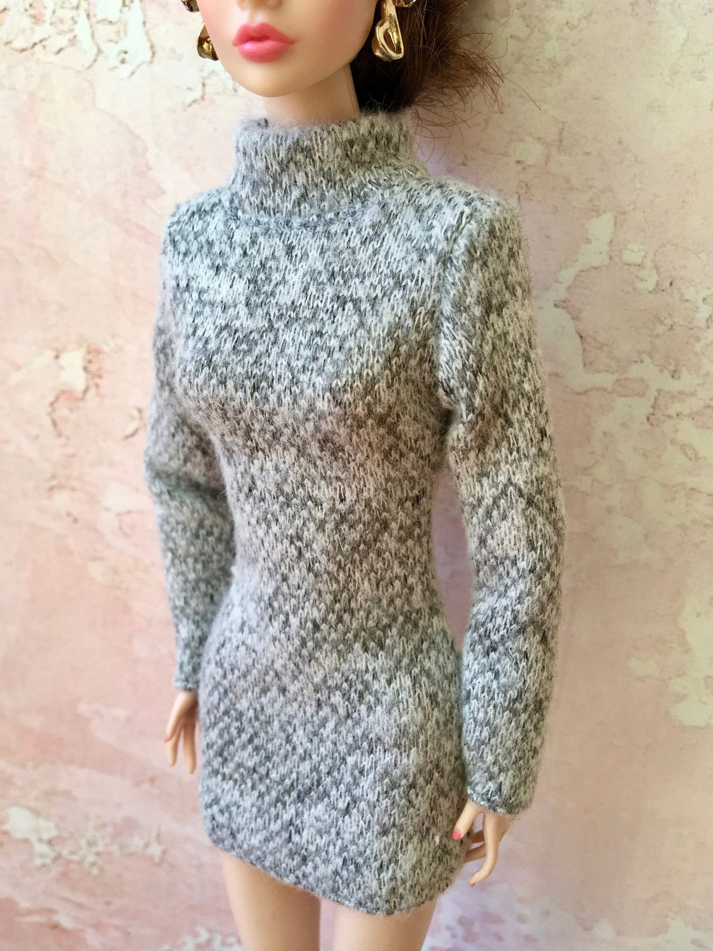 Cozy Knit Turtleneck Dress for Poppy Parker Doll - Bouutique.com