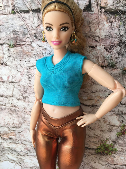 Glimmer Metallic Bronze Leggings for Curvy Doll 1/6-scale - Bouutique.com