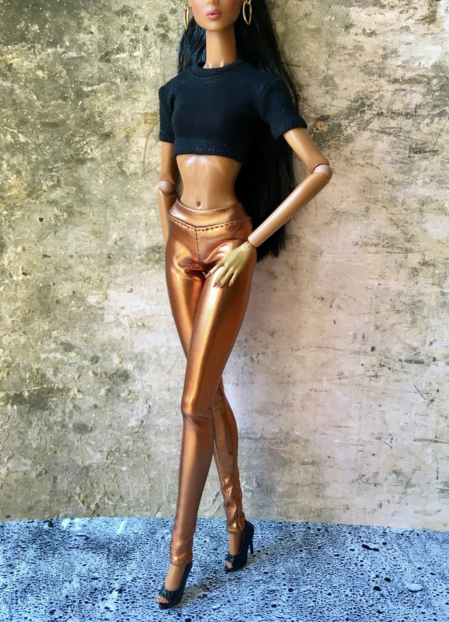 Glimmer Metallic Bronze Leggings for NuFace Integrity Toys Doll 12.5" - Bouutique.com