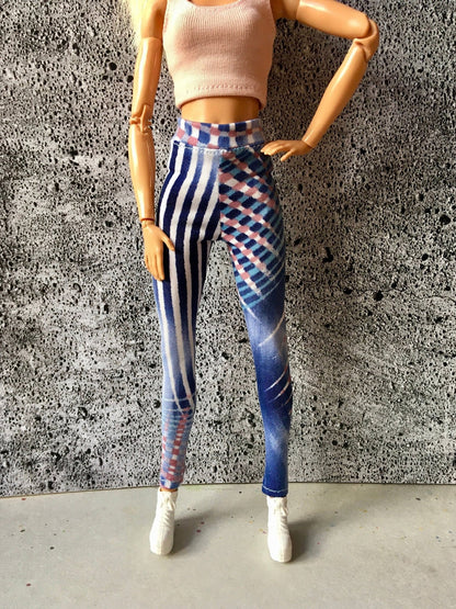 Motion Print Long Leggings for Dolls 1/6-scale, 11.5 Inch - Bouutique.com