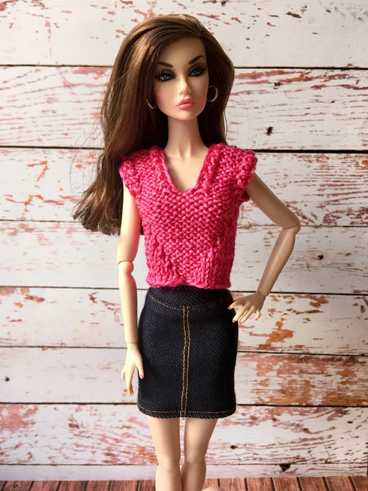 Nauti Stretch Denim Skirt for Poppy Parker Doll - Bouutique.com