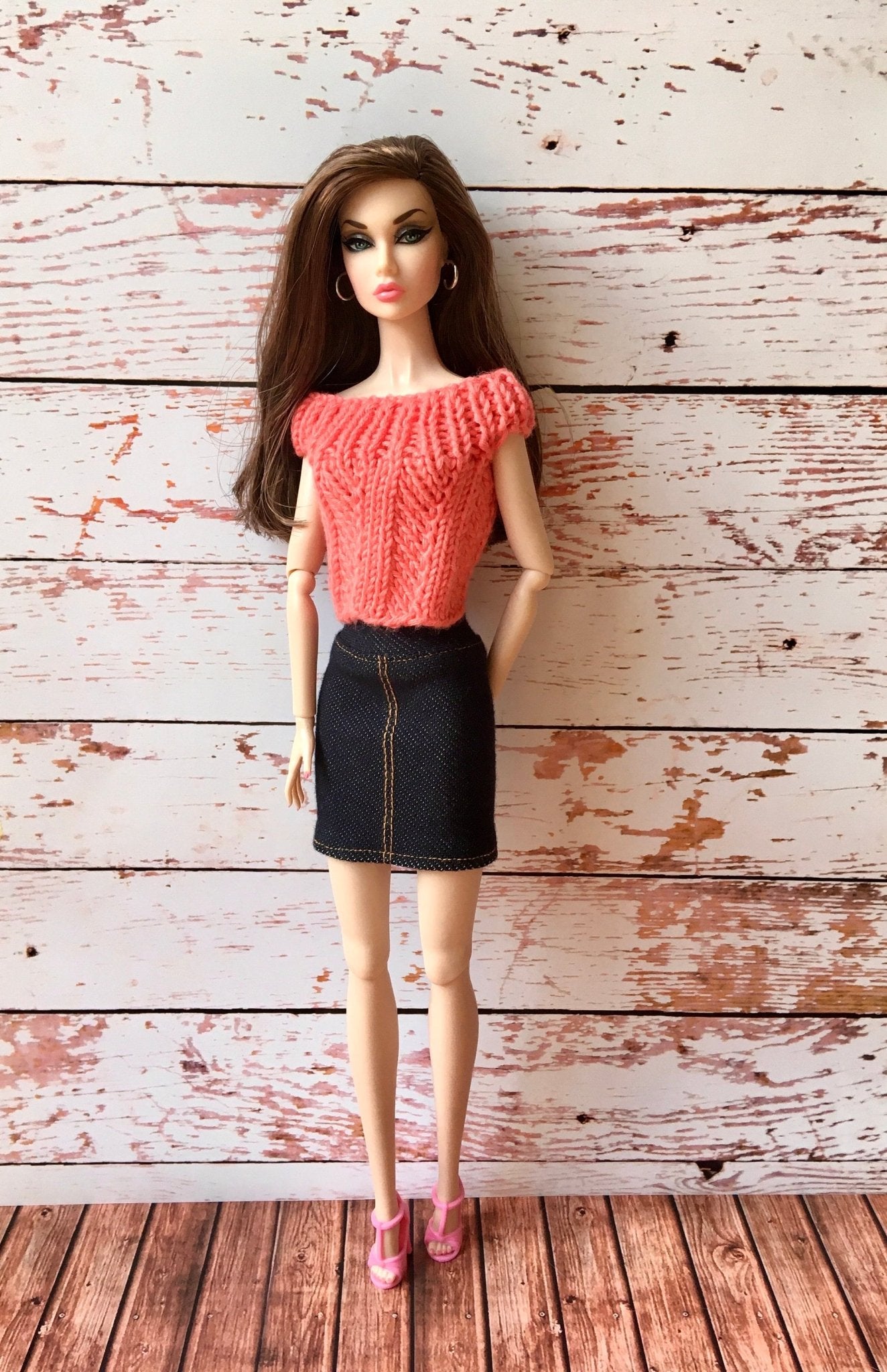 Nauti Stretch Denim Skirt for Poppy Parker Doll - Bouutique.com