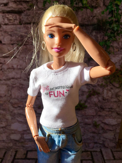 Vital Print T-shirt "Fun" Design for Doll 1/6-scale, 11.5 Inch - Bouutique.com