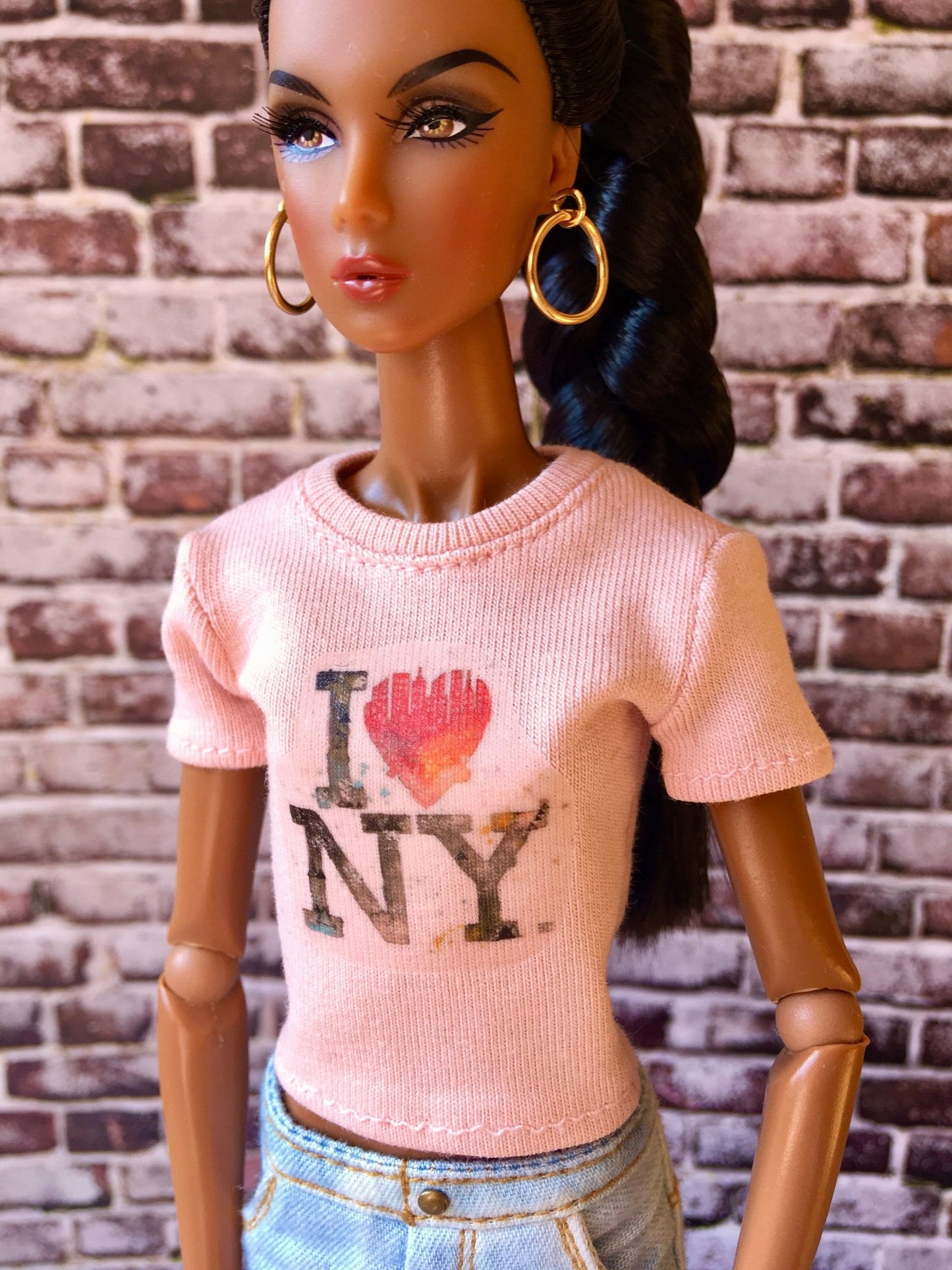 Vital Print T-shirt "I Love NY" Design for NuFace Integrity Toys Doll 12.5" - Bouutique.com