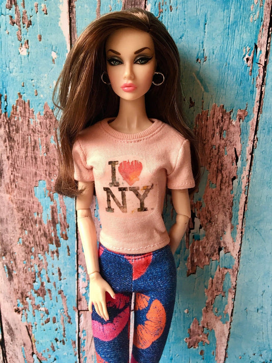 Vital Print T-shirt "I Love NY" Design for Poppy Parker Doll, many colors - Bouutique.com