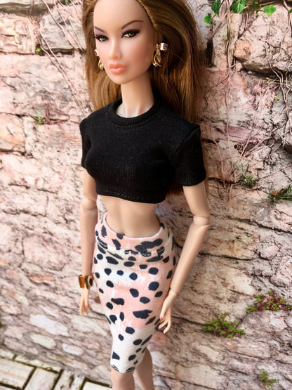 Savana Leopard Print Tube Skirt for Fashion Doll 12.5 Inch - Bouutique.com