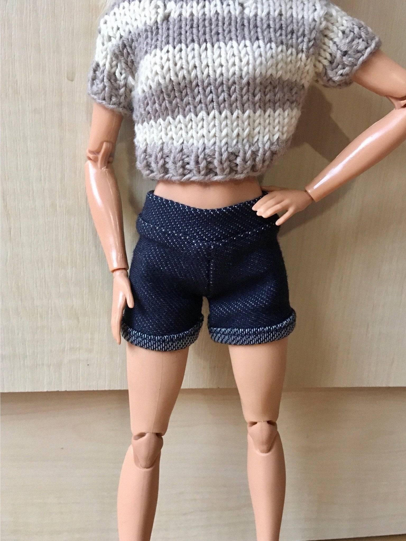 Deep Stretch Denim Shorts for Doll 1/6-scale, 11.5 Inch - Bouutique.com