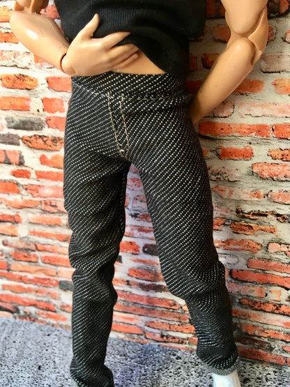 Noirix Stretch Dark Gray Jeans for Ken Doll 12 Inch - www.bouutique.com