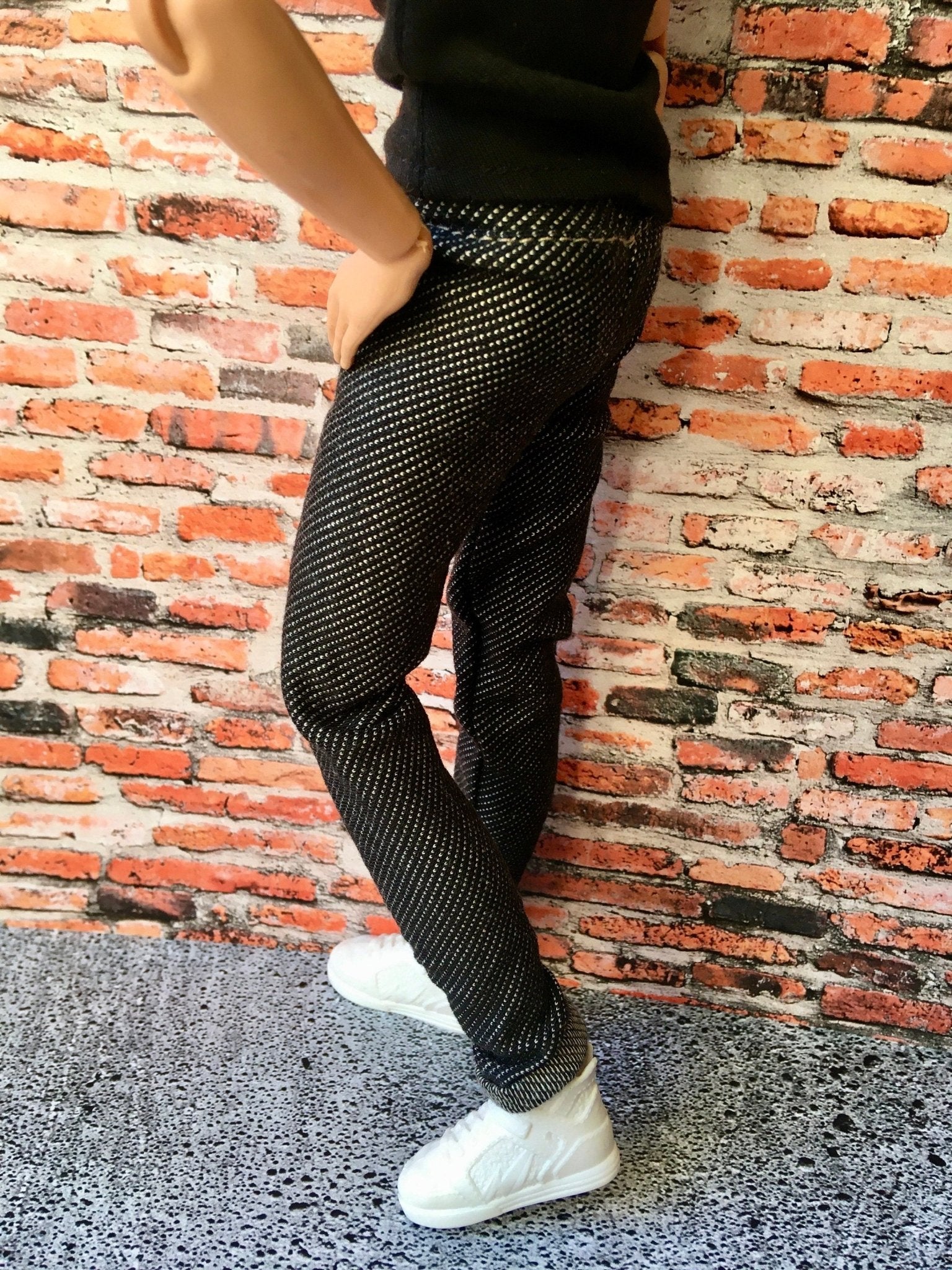 Noirix Stretch Dark Gray Jeans for Ken Doll 12 Inch - www.bouutique.com