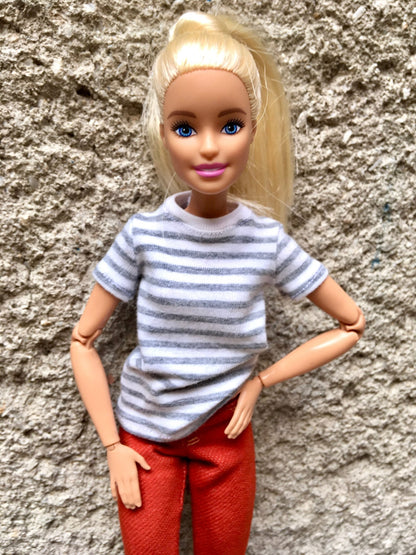 Stripe Short Sleeve T-shirt for Doll 1/6-scale, 11.5 Inch - Bouutique.com