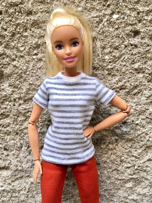 Stripe Short Sleeve T-shirt for Doll 1/6-scale, 11.5 Inch - Bouutique.com