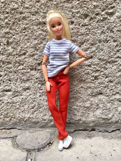 Stripe Short Sleeve T-shirt for Doll 1/6-scale, 11.5 Inch - Bouutique.com