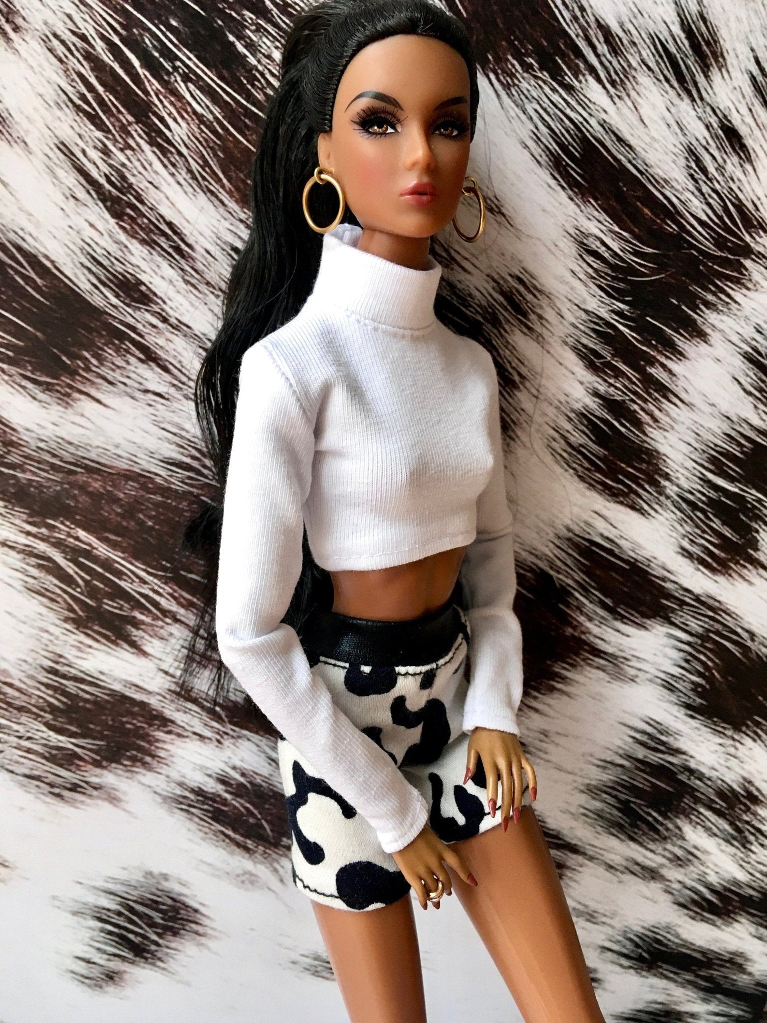 Snug Thin Long Sleeve Turtleneck Crop Top for NuFace Integrity Toys Doll 12.5" - Bouutique.com