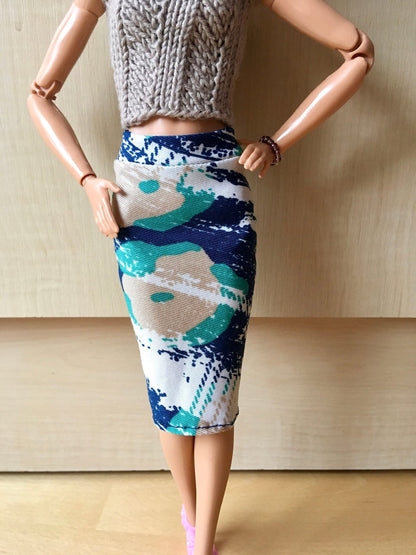 Stain Tube Midi Skirt for Doll 1/6-scale, 11.5 Inch - Bouutique.com